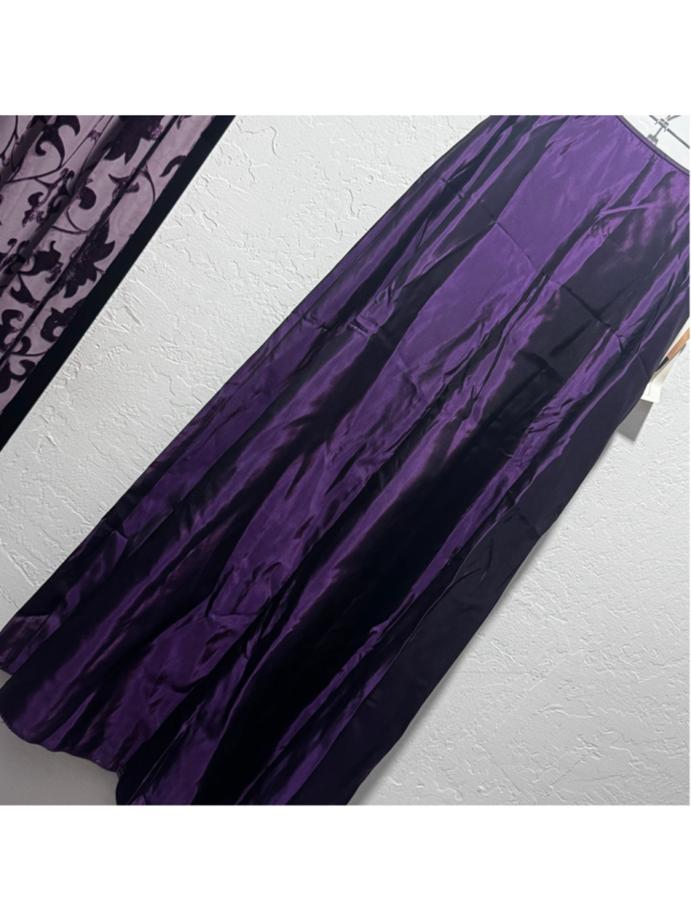NWT Scott McClintock Purple iridescent ALine Maxi Skirt Size 8